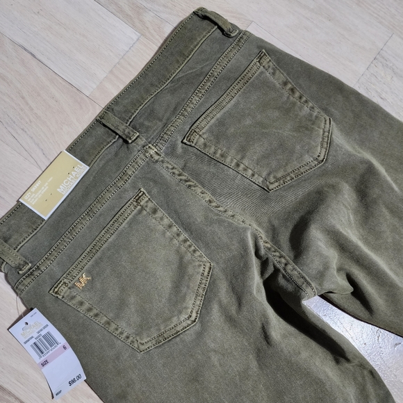 Michael Kors Izzy Skinny Jeans Safari Green Womens 6 - Picture 8 of 10